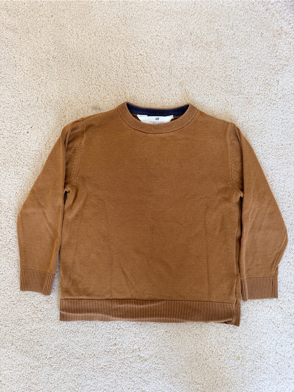 3/$25 H&M Boys Brown 100% Cotton Knit Sweater Size 5T-6Y Lightweight Pullover